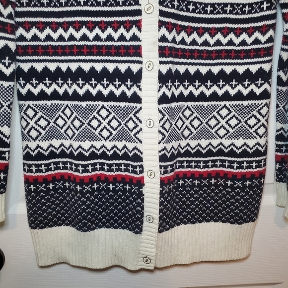 Izod Woman’s Size Medium Button Up Cardigan Knit Sweater Multi Color - Picture 6 of 12